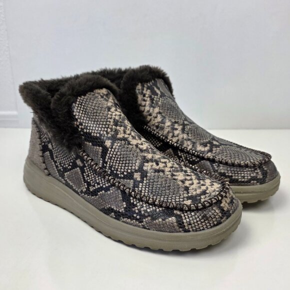 Hey Dude Denny Python Print Slip On Ankle Boot - 10 - Picture 3 of 12